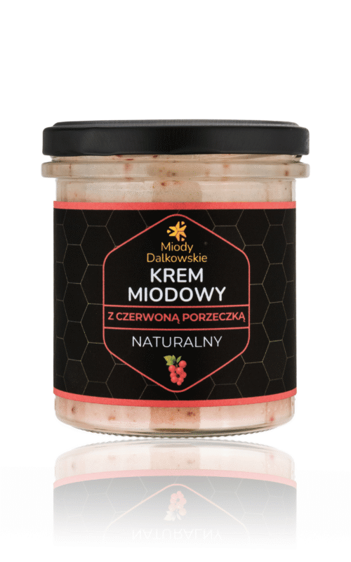 Krem miodowy z czerwoną porzeczką