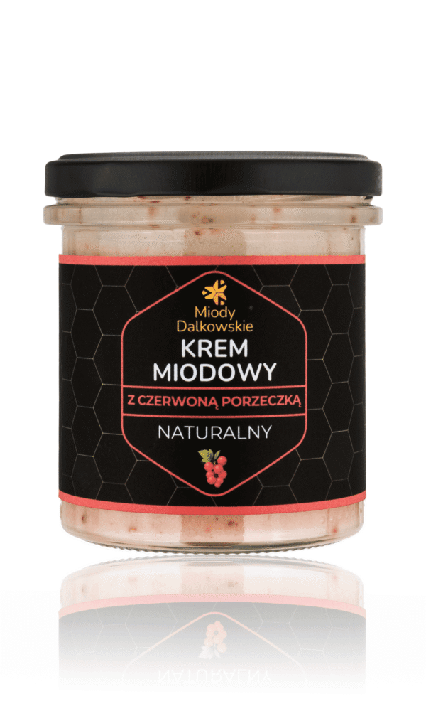 Krem miodowy z czerwoną porzeczką