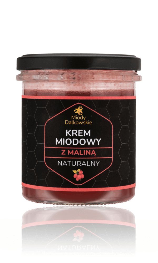 Krem miodowy z maliną